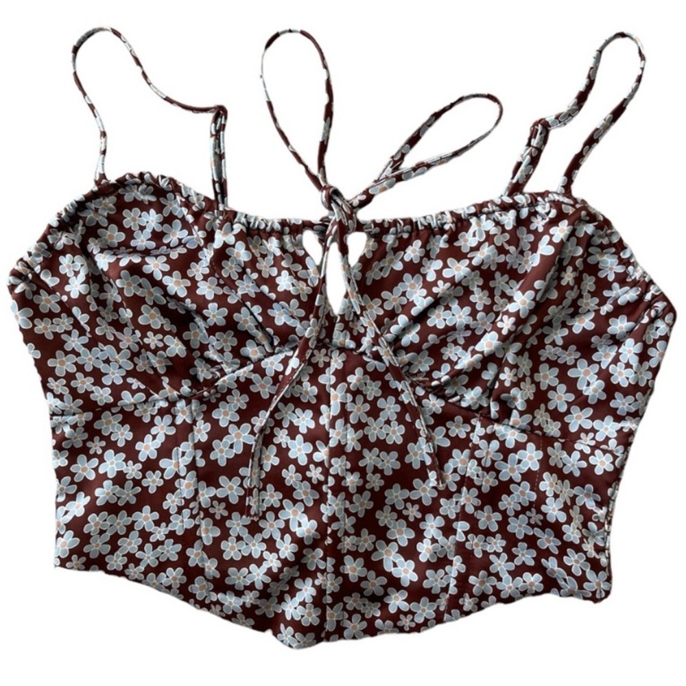 L.A Hearts Flower Print Cropped Corset Top size S